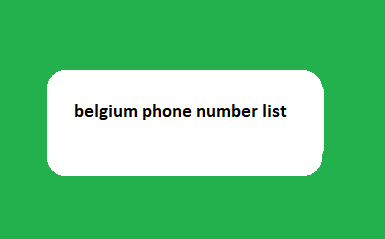 belgium phone number list