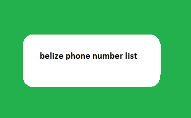 belize phone number list