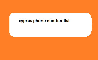 cyprus phone number list