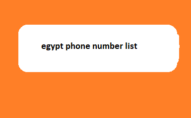 egypt phone number list