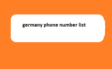 germany phone number list