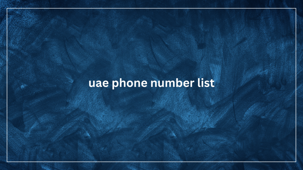 uae phone number list_